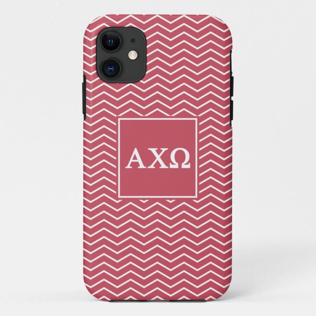 Capa Para iPhone 11 Alpha Chi Omega | Padrão Chevron (Verso)