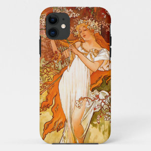 Capa Para iPhone 11 Alphonse Mucha Art Nouveau Primavera