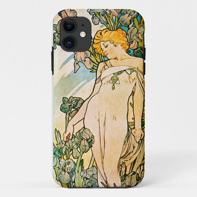 Capa Para iPhone 11 Alphonse Mucha - Iris WB (Verso)