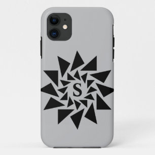 Capa Para iPhone 11 Alteração inicial, triângulos geométricos, branco