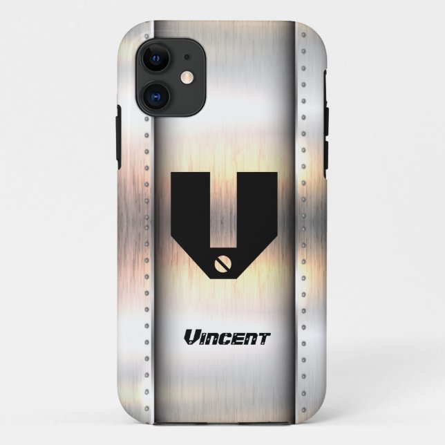 Capa Para iPhone 11 Alterar inicial, adicionar (apagar) nome, faixas m (Verso)