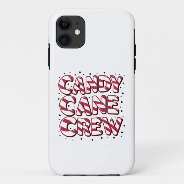 Capa Para iPhone 11 Amante da Equipe Candy Cane Natal Xmas Pijama (Verso)