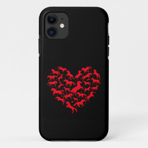 Capa Para iPhone 11 Amante de Animais Cavalo Coração Divertido Cavalo