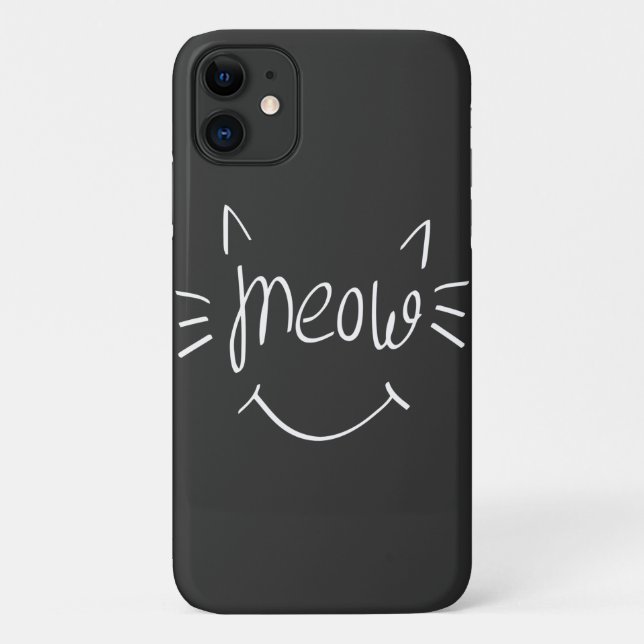 Capa Para iPhone 11 Amante de Gatos Meow (Verso)