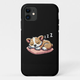 Capa Para iPhone 11 Amantes de Animais Adoráveis e Fofos Dormindo Corg