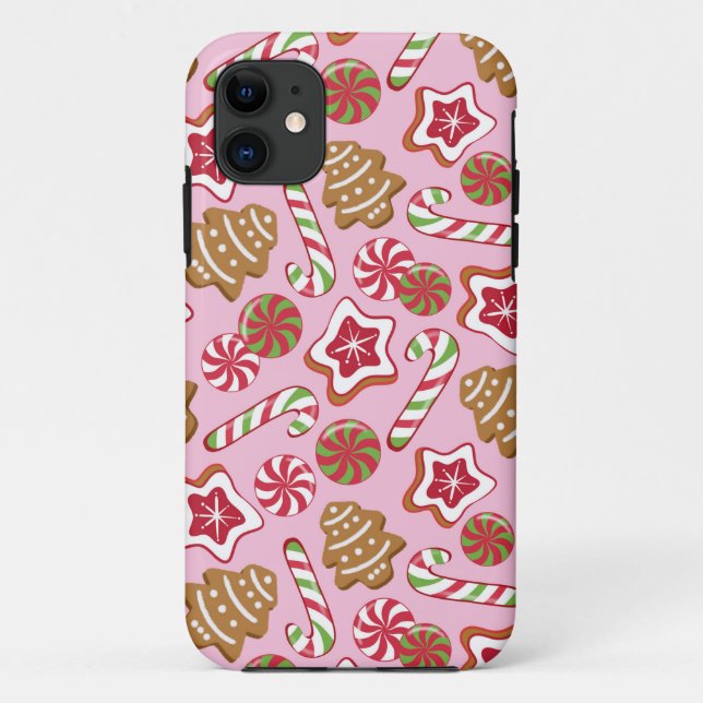 Capa Para iPhone 11 Ameixas de Natal - rosa (Verso)
