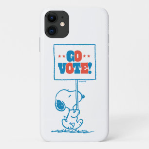 Capa Para iPhone 11 Amendoins  Snoopy - Ir Votar Sinal