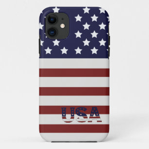 Capa Para iPhone 11 American Flag American USA Pattern