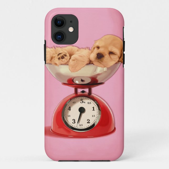 Capa Para iPhone 11 Americano cocker spaniel na escala retro da (Verso)