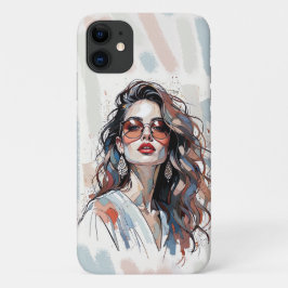 Capa Para iPhone 11 AMITA | Soft Pastel Art Woman Phone Cases
