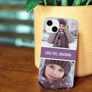 Capa Para iPhone 11 Amo Você Avó Moderno 2 Fotos Roxo