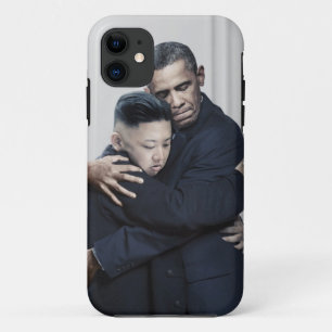 Capa Para iPhone 11 Amor da Coreia do Norte do Un de Obama Kim Jong