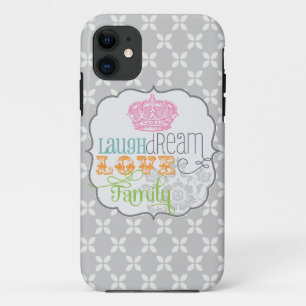 Capa Para iPhone 11 Amor do sonho do riso do chique & cinzas modernos
