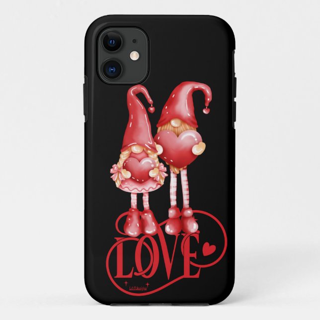 Capa Para iPhone 11 AMOR GNOMA ideia romântica de presente de dia de o (Verso)