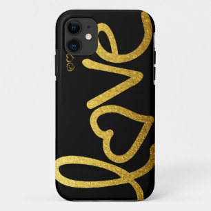 Capa Para iPhone 11 Amor preto e Dourado