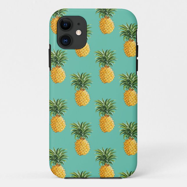 Capa Para iPhone 11 Ananases Tropicais Em Teto (Verso)