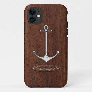 Capa Para iPhone 11 Âncora de Acaíba Marítima Molhada Aço