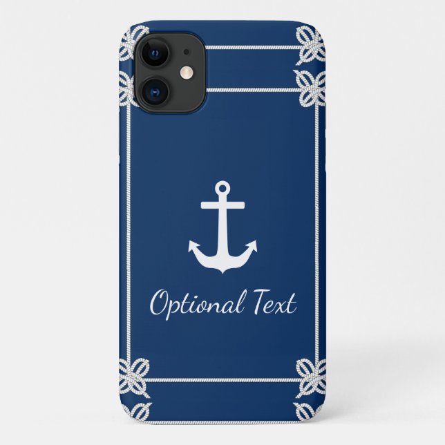 Capa Para iPhone 11 Âncora no quadro de corda náutica (Verso)