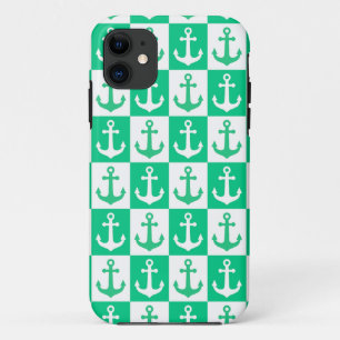Capa Para iPhone 11 Âncora Xadrez - Verde Oceano   