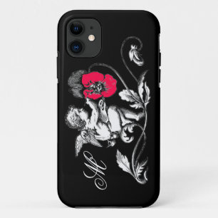 Capa Para iPhone 11 ANGEL PINTANDO UMA FLORESTA DE PINCO,MONOGRAMA,Pre