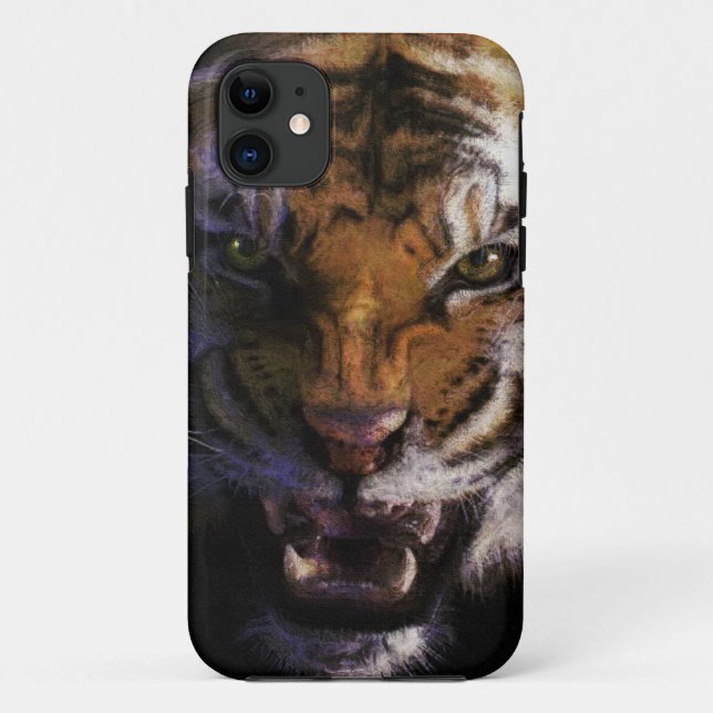 Capa Para iPhone 11 Angry Bengal Tiger Big Cat Wildlife iPhone 5 Case (Verso)