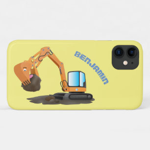 Capa Para iPhone 11 Animador de escavação laranja-branca