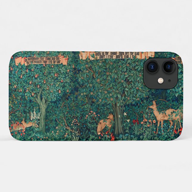 Capa Para iPhone 11 Animais da Floresta, Raposa Verde, Doe, Areia, W.M (Verso (horizontal))