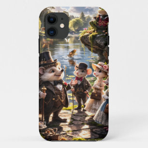 Capa Para iPhone 11 animais da floresta vitoriana, jardim secreto eleg