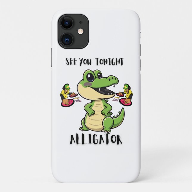 Capa Para iPhone 11 Animals Party Alligator (Verso)