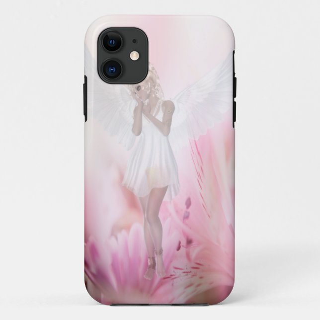 Capa Para iPhone 11 Anjo da Flor Rosa (Verso)