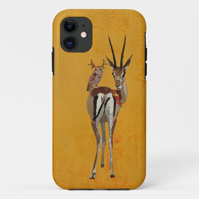Capa Para iPhone 11 ANTELOPE e FLORAL OWL (Verso)