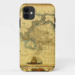 Capa Para iPhone 11 Antigo Mapa Mundial Antiquado