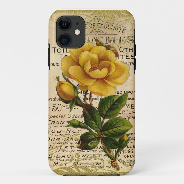 Capa Para iPhone 11 Antigos Rosas franceses (Verso)
