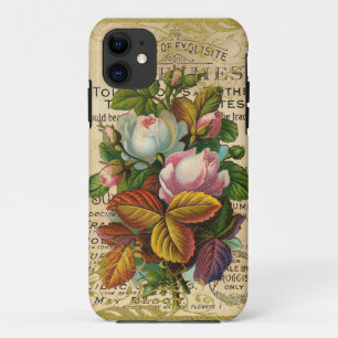Capa Para iPhone 11 Antigos Rosas franceses