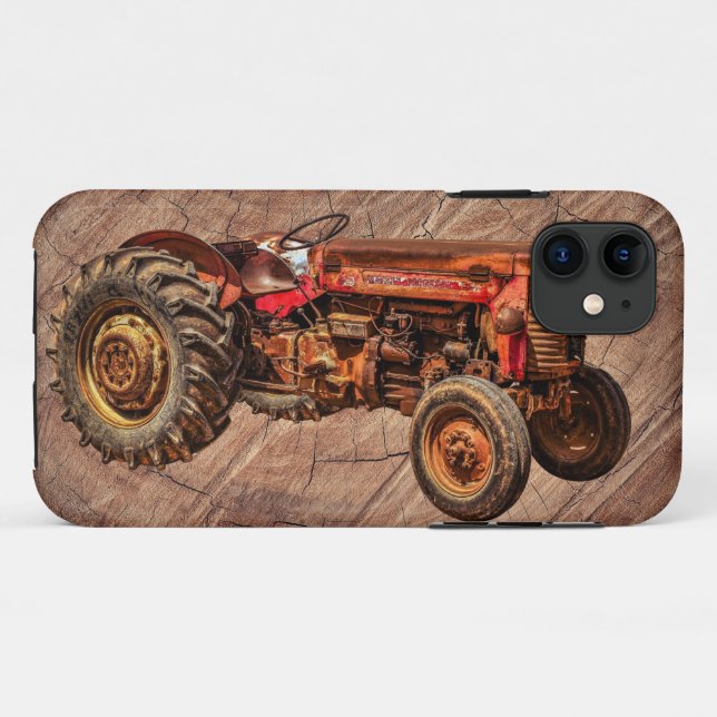 Capa Para iPhone 11 Antiguo Trator Vermelho (Verso (horizontal))