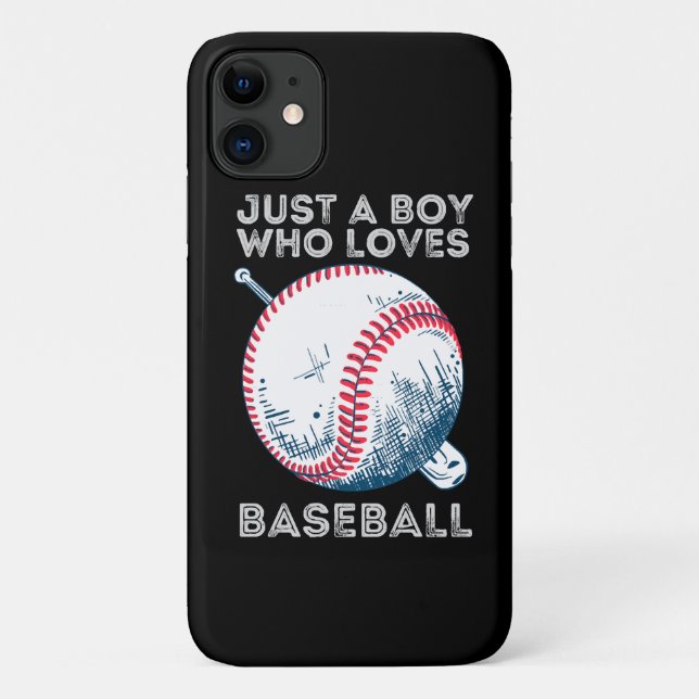 Capa Para iPhone 11 Apenas um Menino que Ama Beisebol (Verso)