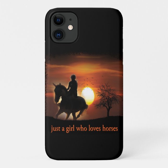 Capa Para iPhone 11 apenas uma garota que ama cavalos (Verso)