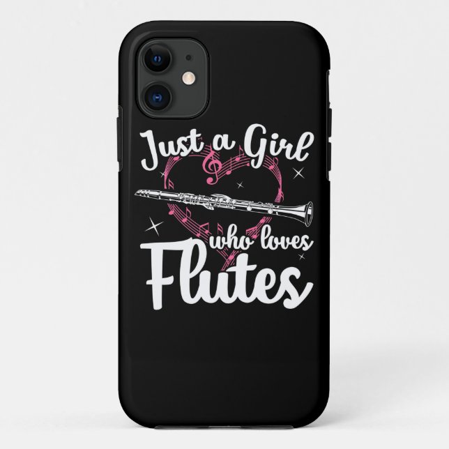 Capa Para iPhone 11 Apenas Uma Menina Que Ama Flutes (Verso)