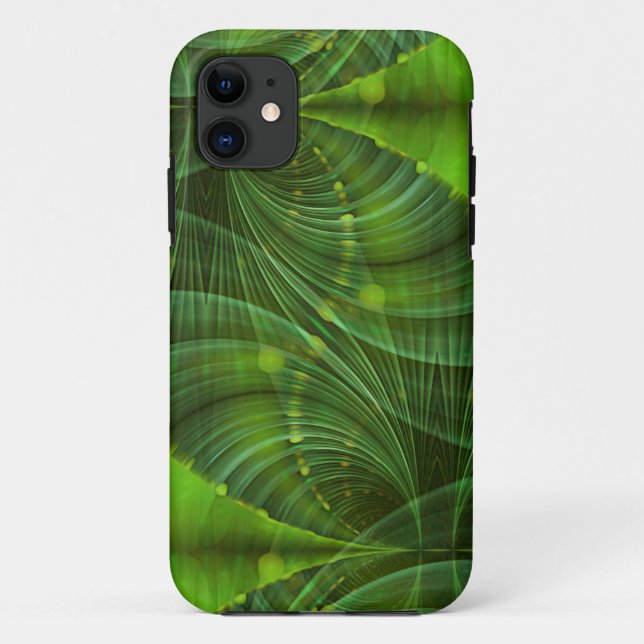 Capa Para iPhone 11 Apófise - Arte Fractal I - Verde (Verso)