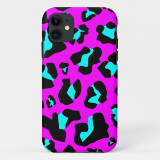 Capa Para iPhone 11 Aqua legal/impressão cor-de-rosa do leopardo -