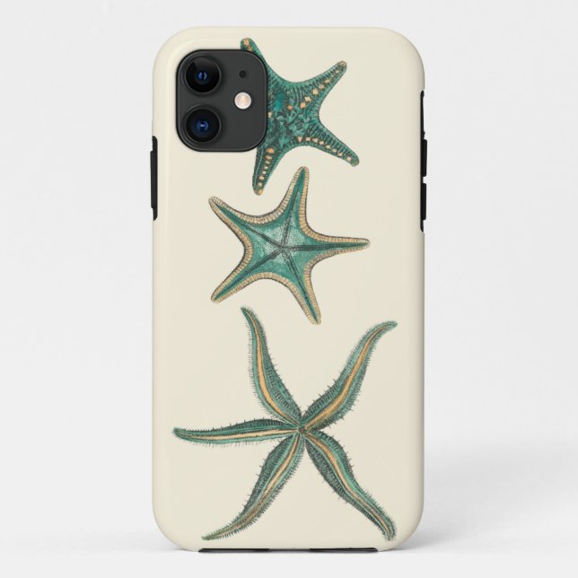 Capa Para iPhone 11 Aquamarine Triple Starfish (Verso)