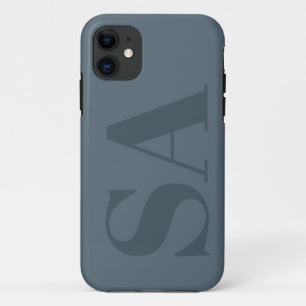 Capa Para iPhone 11 Aquarela Azul Empoeirado Rústico Minimalista Conte