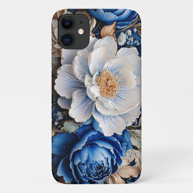 Capa Para iPhone 11 Aquarela Flores (Verso)