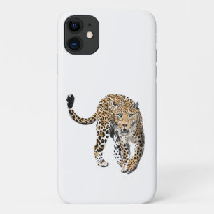 Capa Para iPhone 11 aquarela leopardo gato da selva animal pintado ver