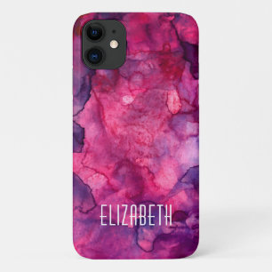 Capa Para iPhone 11 Aquarela Rosa Quente