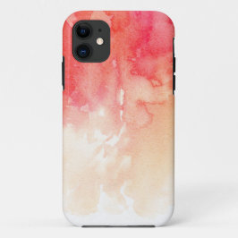 Capa Para iPhone 11 Aquarela vermelho moderno. Abstrato coral simples