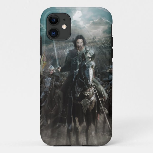 Capa Para iPhone 11 Aragorn Liderando em Cavalo (Verso)