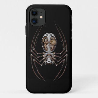 Capa Para iPhone 11 Aranha de Steampunk no preto