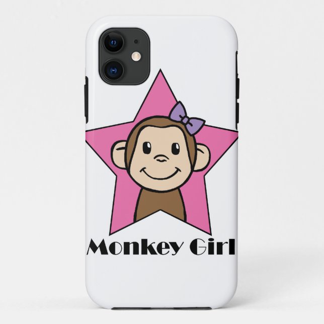 Capa Para iPhone 11 Arco da estrela do rosa da menina do macaco do (Verso)