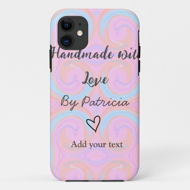 Capa Para iPhone 11 Arco-íris brilhante feito à mão com amor adicionar (Verso)